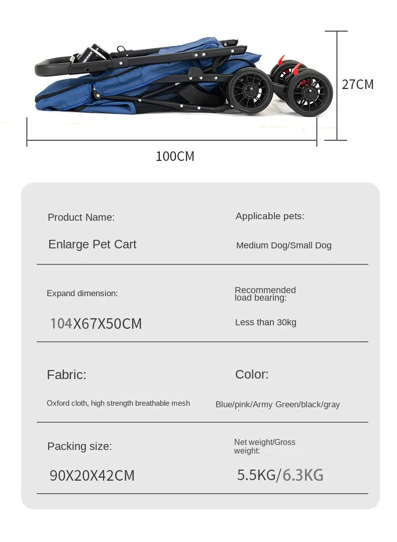 Medium to Large-Sized Pet Stroller