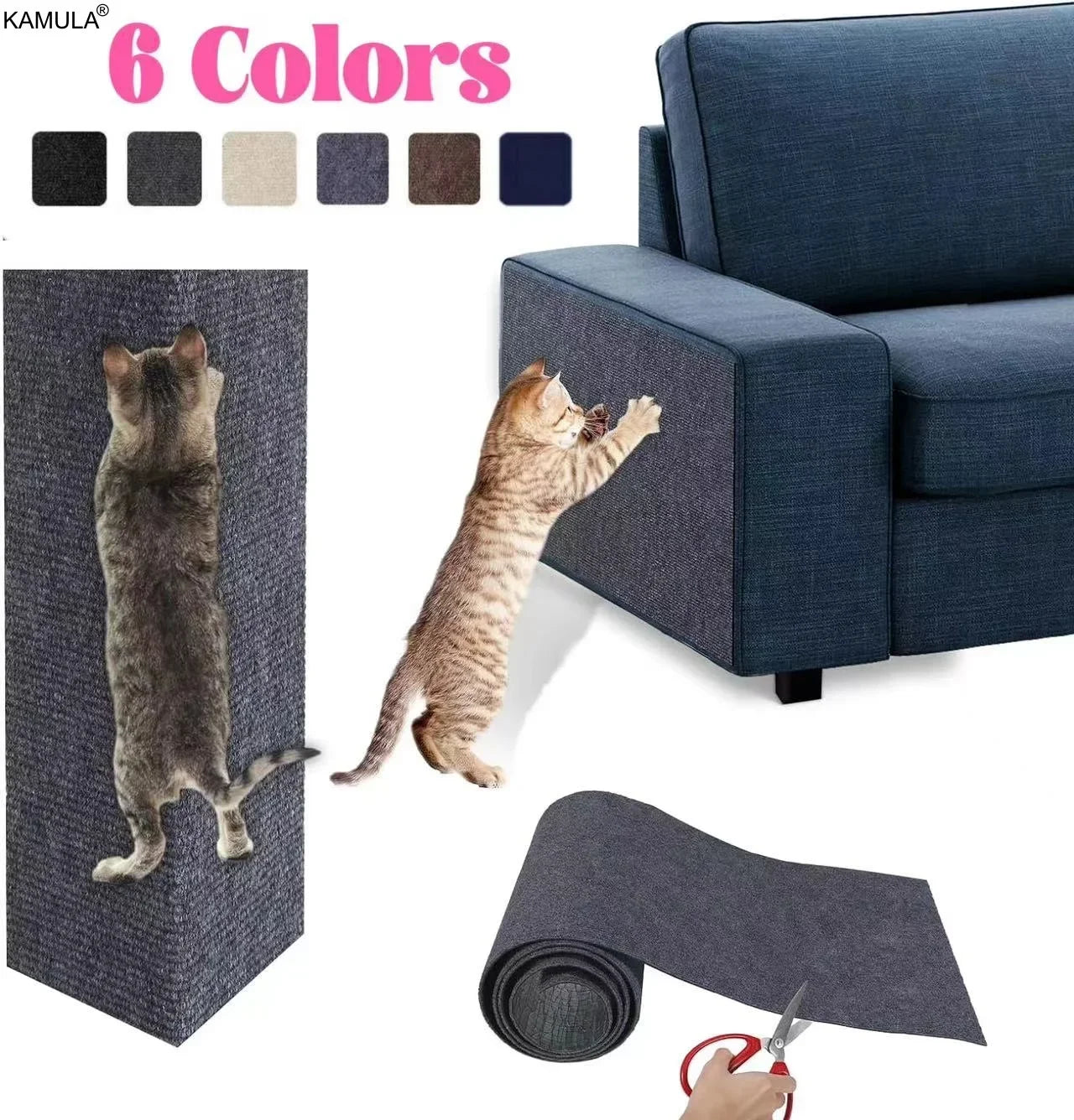 Self-Adhesive Cat Scratching Mat for Furniture Protection