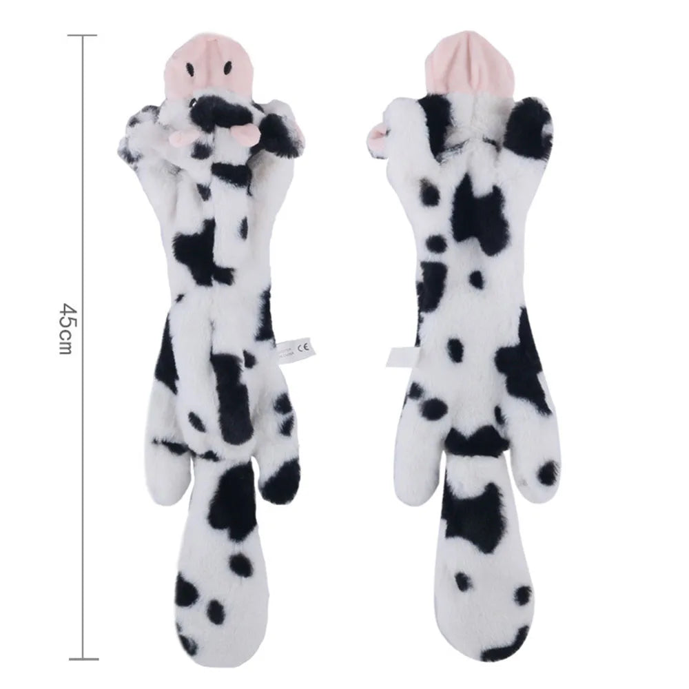 Stuffing-Free Animal Plush Dog Toy with Squeakers