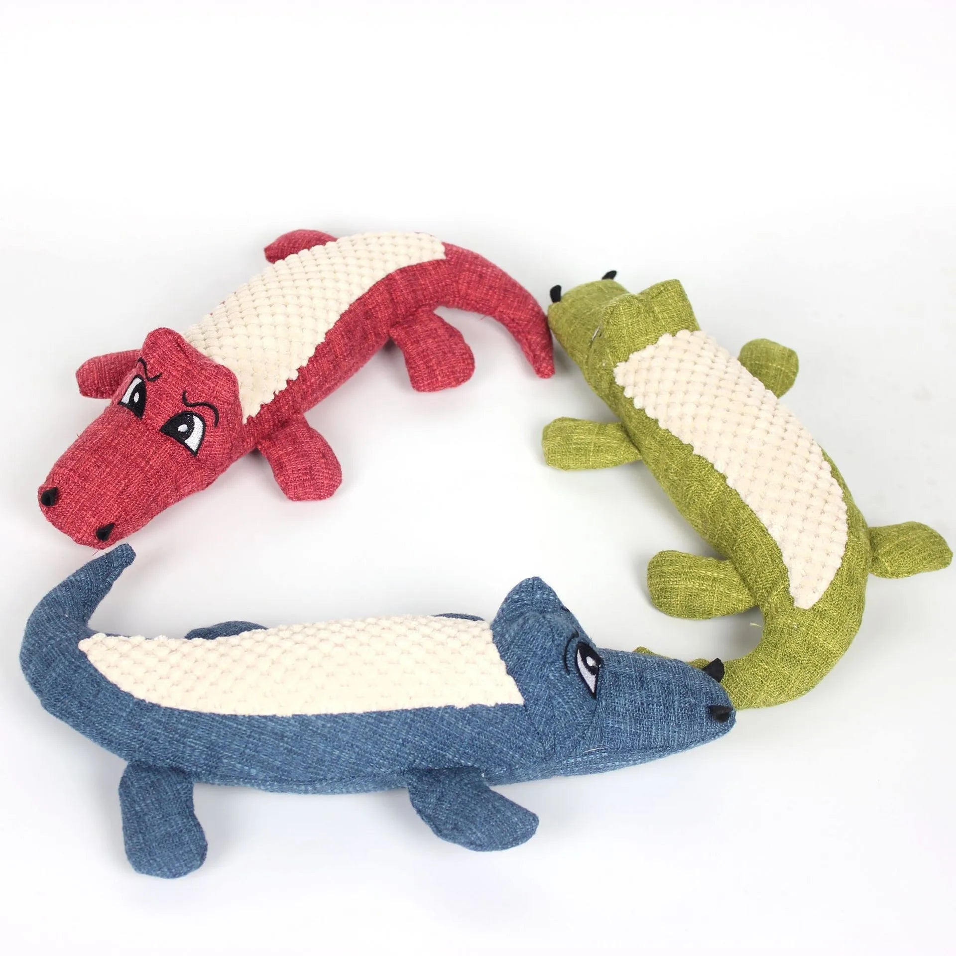 Corn Velvet Crocodile Plush Dog Toy with Squeaker