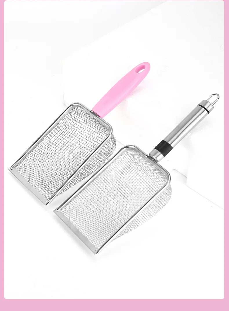 Stainless Steel Cat Litter Scoop with Fine Mesh