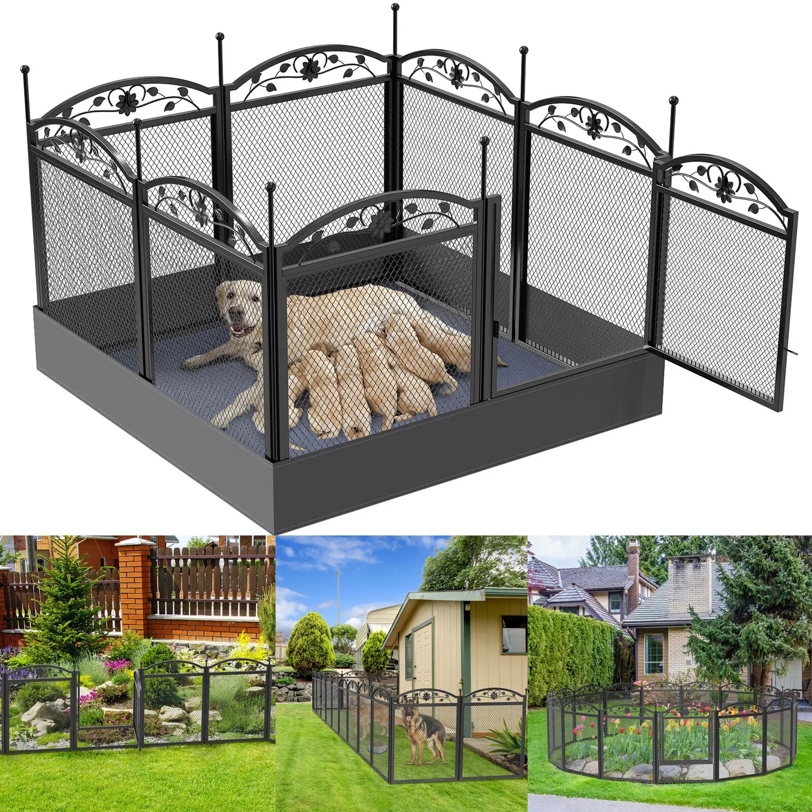 Detachable Dog Playpen with 8 Panels