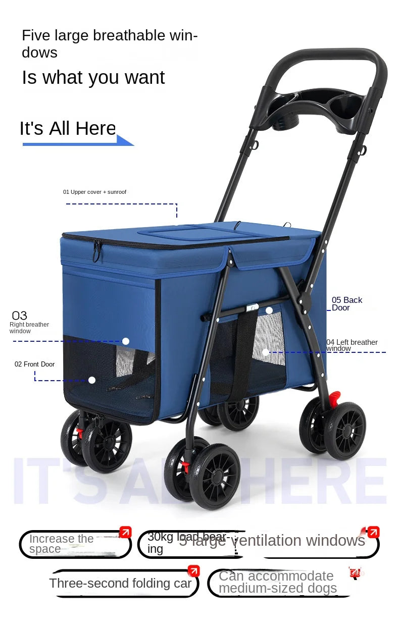 Medium to Large-Sized Pet Stroller