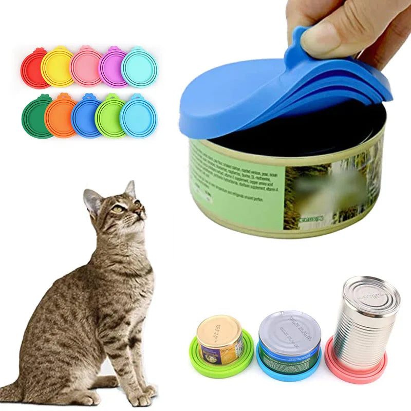2-Piece Reusable Pet Food Can Cover & Spoon Set