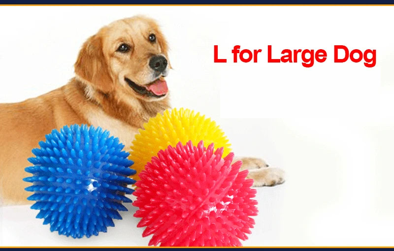 Squeaky Spiked TPR Chewing Ball for Pets
