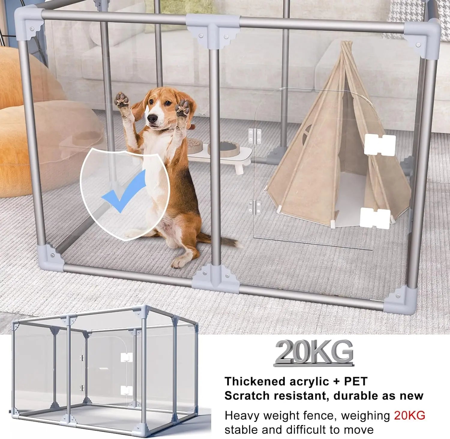 10-Panel Indoor Dog Playpen – Secure and Spacious Puppy Fence for Indoor Use