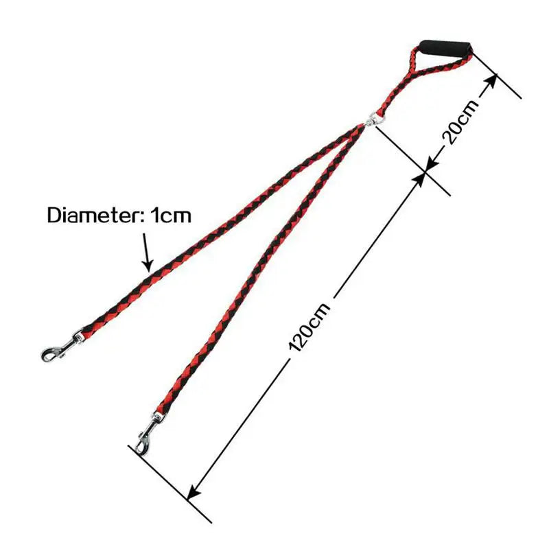 2-Way Elastic Double Dog Leash (1.4m)