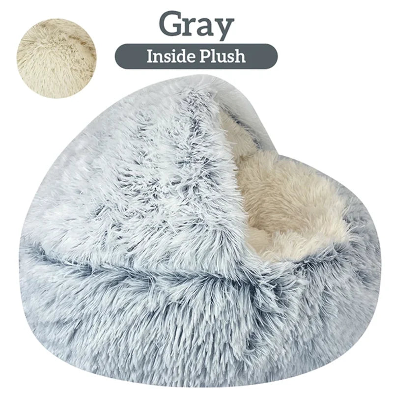 Winter Long Plush Round Cushion Pet House