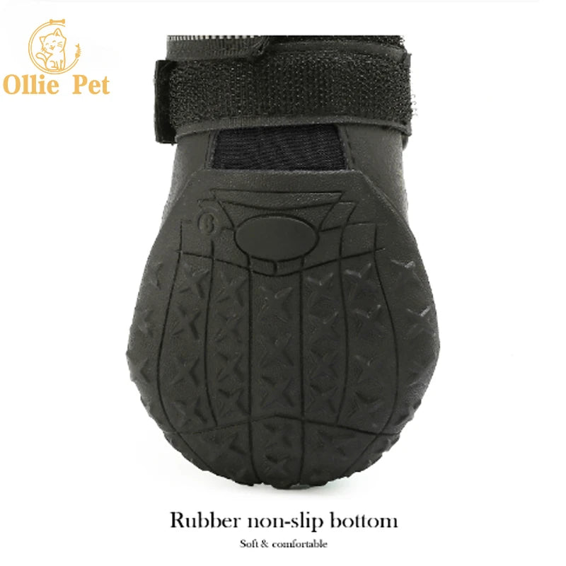 Anti-Slip Reflective Rain and Snow Boots for Small and Large Dogs (4PCS)
