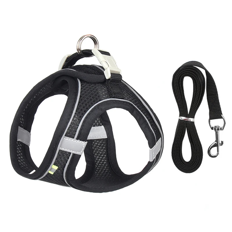 Product Description: Adjustable Dog Harness & Leash Set for Small Dogs