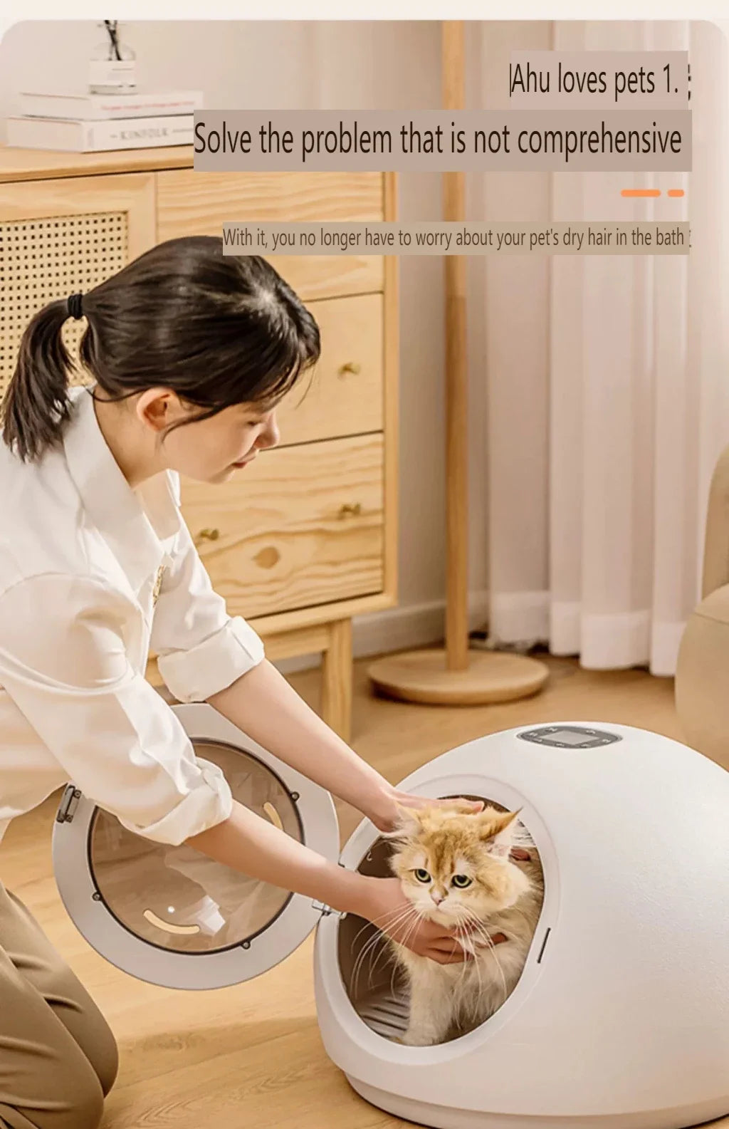Smart Pet Drying Box – Automatic Temperature Control Dryer with Water Sterilization for Cats and Dogs