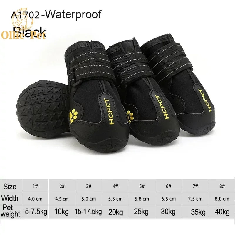 Anti-Slip Reflective Rain and Snow Boots for Small and Large Dogs (4PCS)