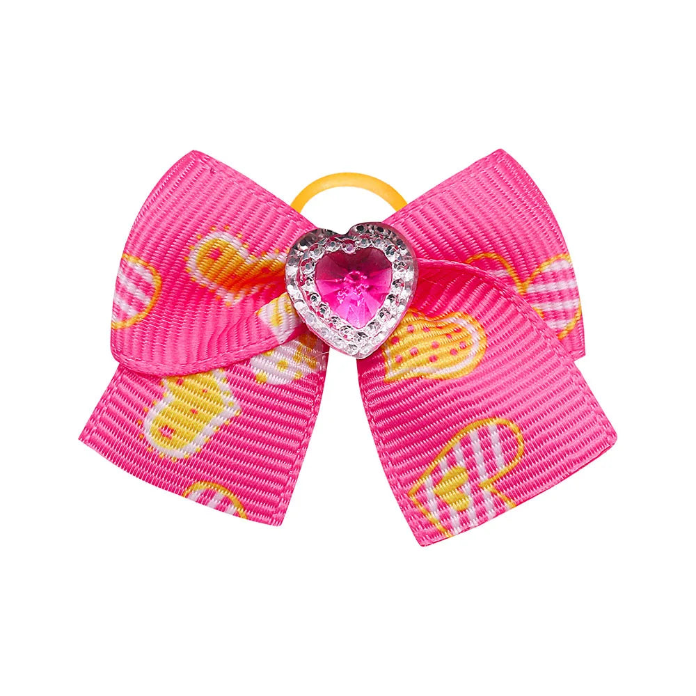 20PCS Valentine’s Day Dog Bows – Red and Pink Hair Bow Accessories for Dogs and Cats