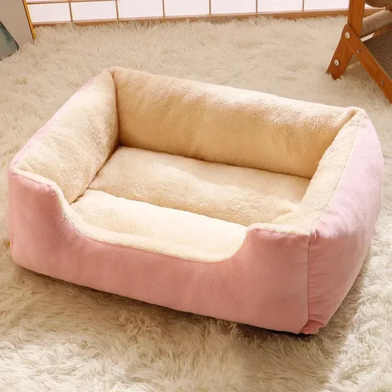 Warm Square Plush Kennel Thickened Cat Bed