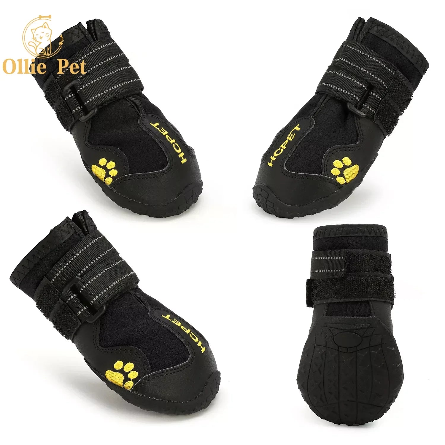 Anti-Slip Reflective Rain and Snow Boots for Small and Large Dogs (4PCS)