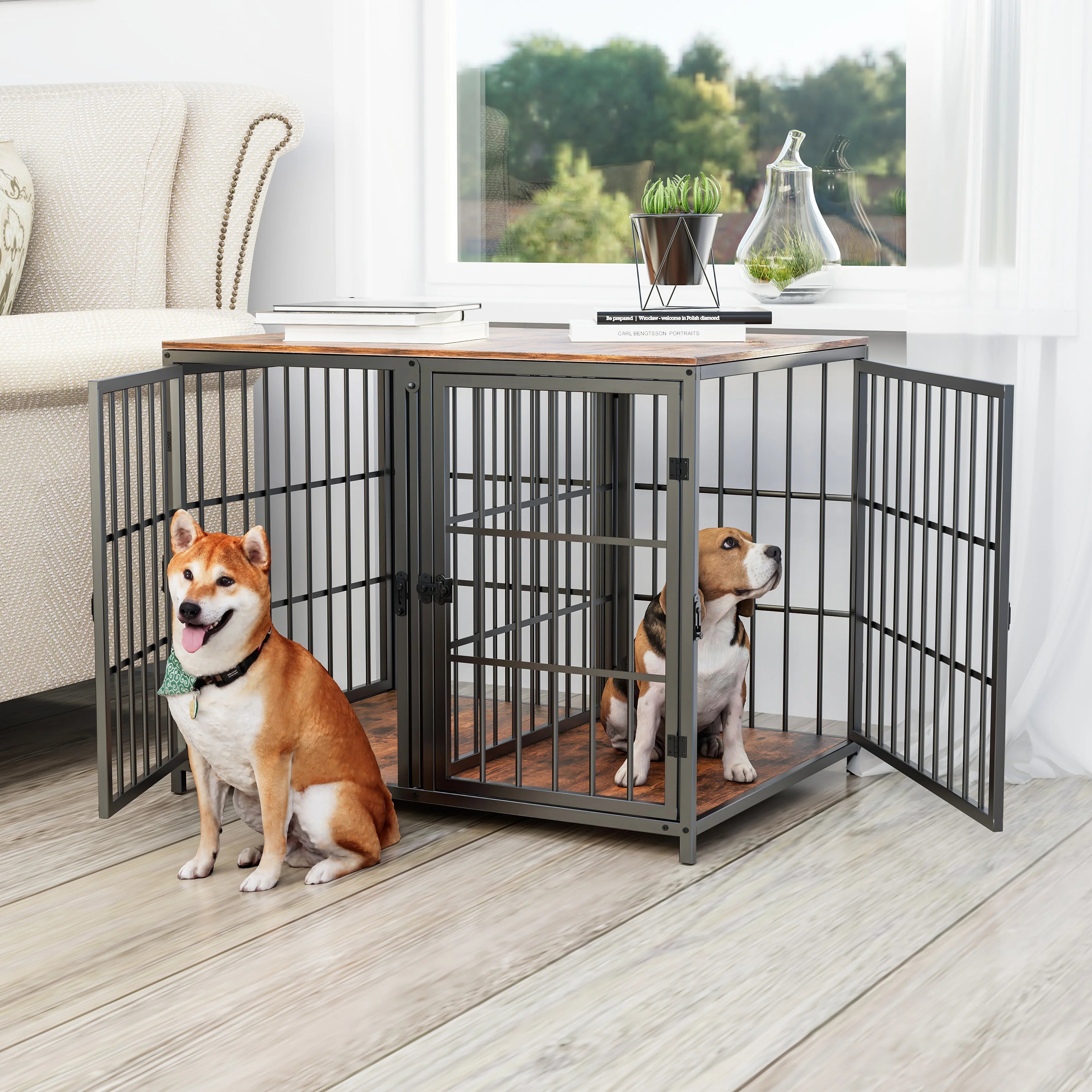 Heavy-Duty Dog House End Table Crate