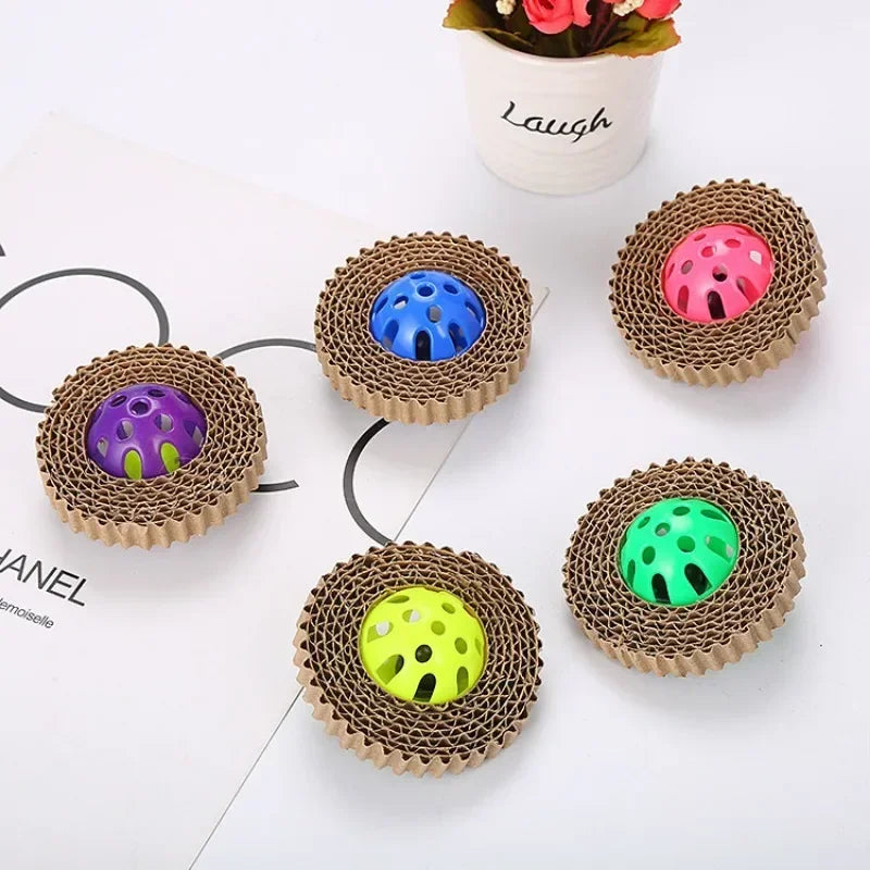Corrugated Paper Plastic Ball Pet Toy