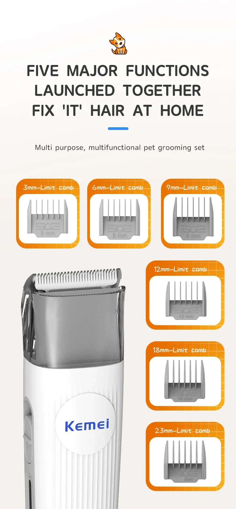 Dog Hair Vacuum & Grooming Kit – All-in-One Pet Grooming Vacuum with Clippers, Nail Grinder, Brush & Cleaning Tools