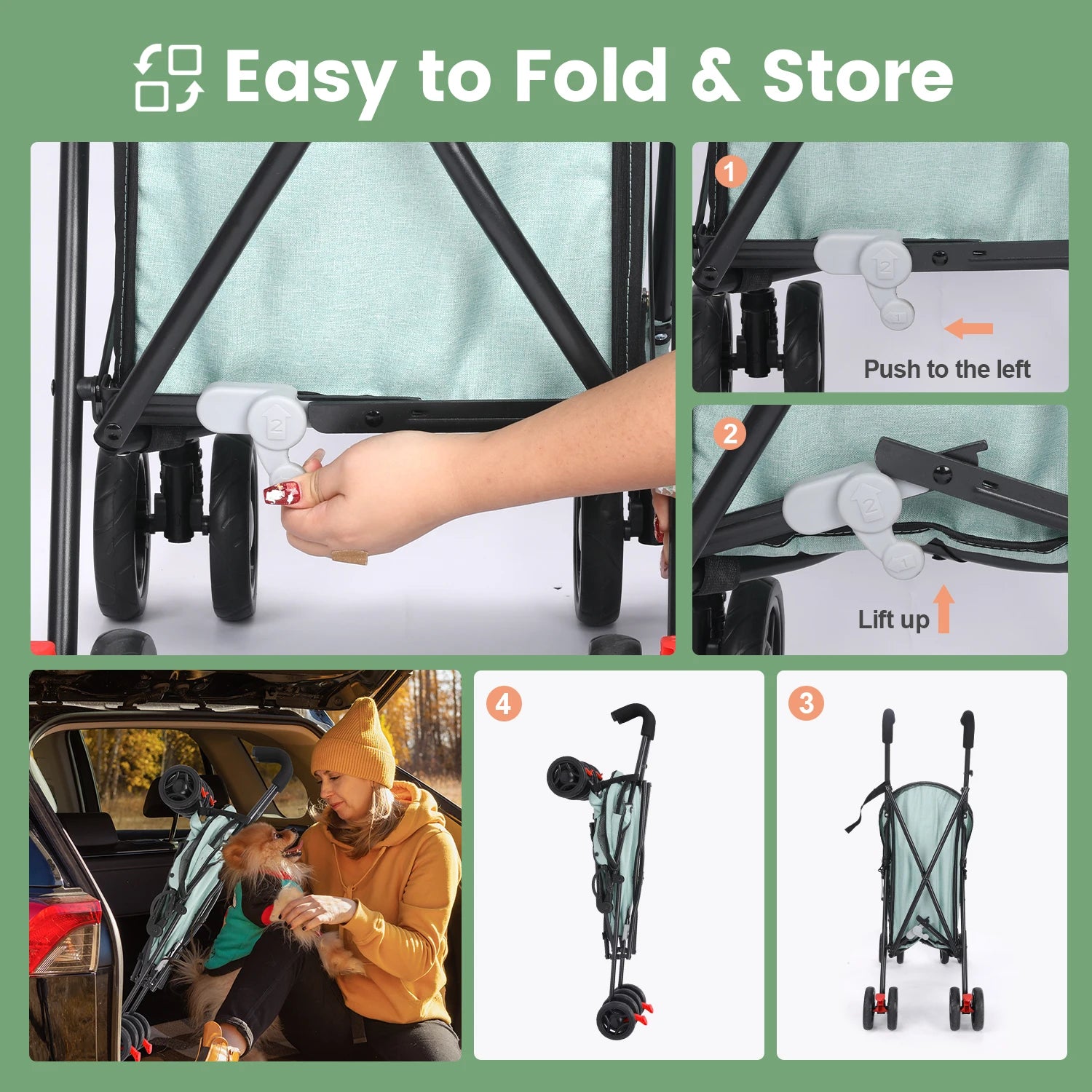 Lightweight Outdoor Puppy & Cat Stroller