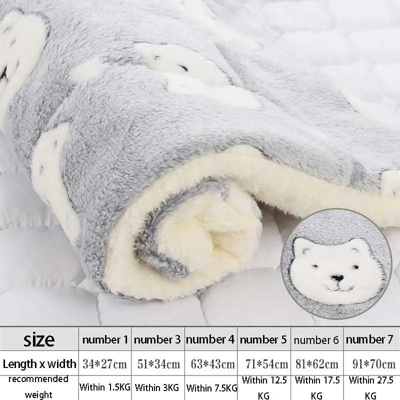 Soft Flannel Pet Fleece Pad – Thickened Blanket and Mattress for Cozy Sleep