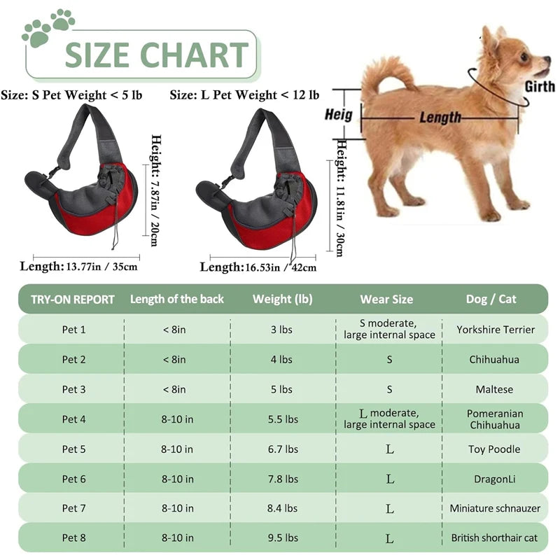 Travel Tote Shoulder Bags Mesh Pet Sling Carry Bag