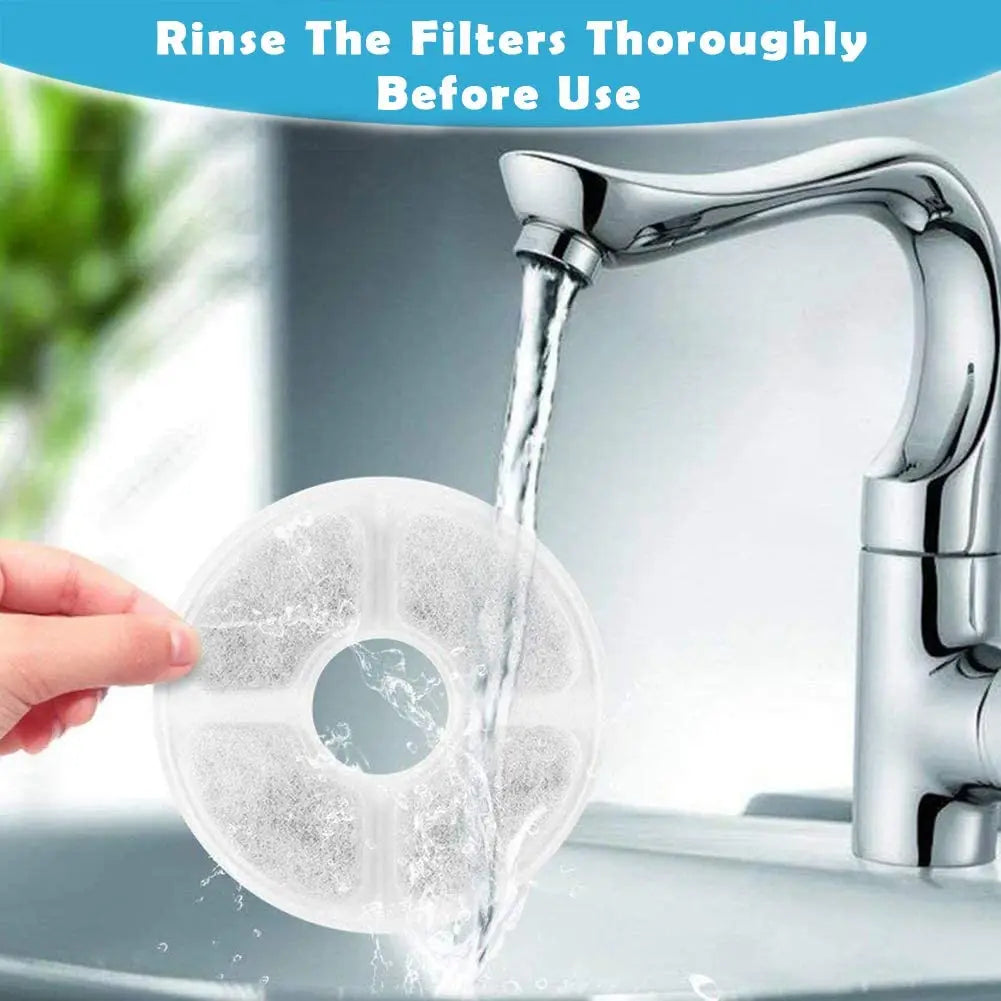 12-Piece Activated Carbon Replacement Filters for 1.6L Pet Water Fountains