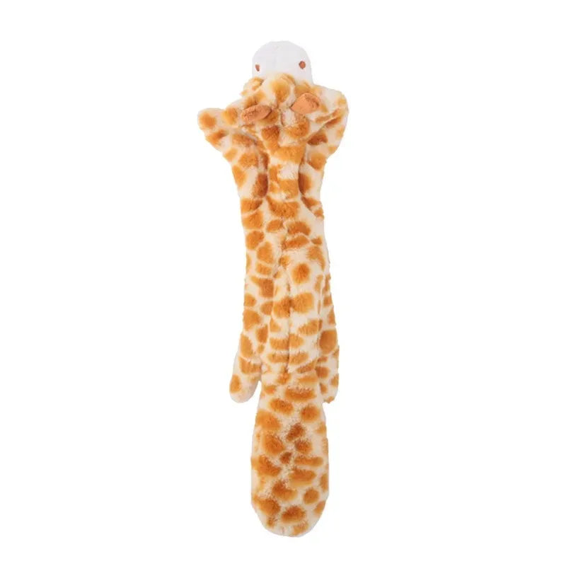 Stuffing-Free Animal Plush Dog Toy with Squeakers