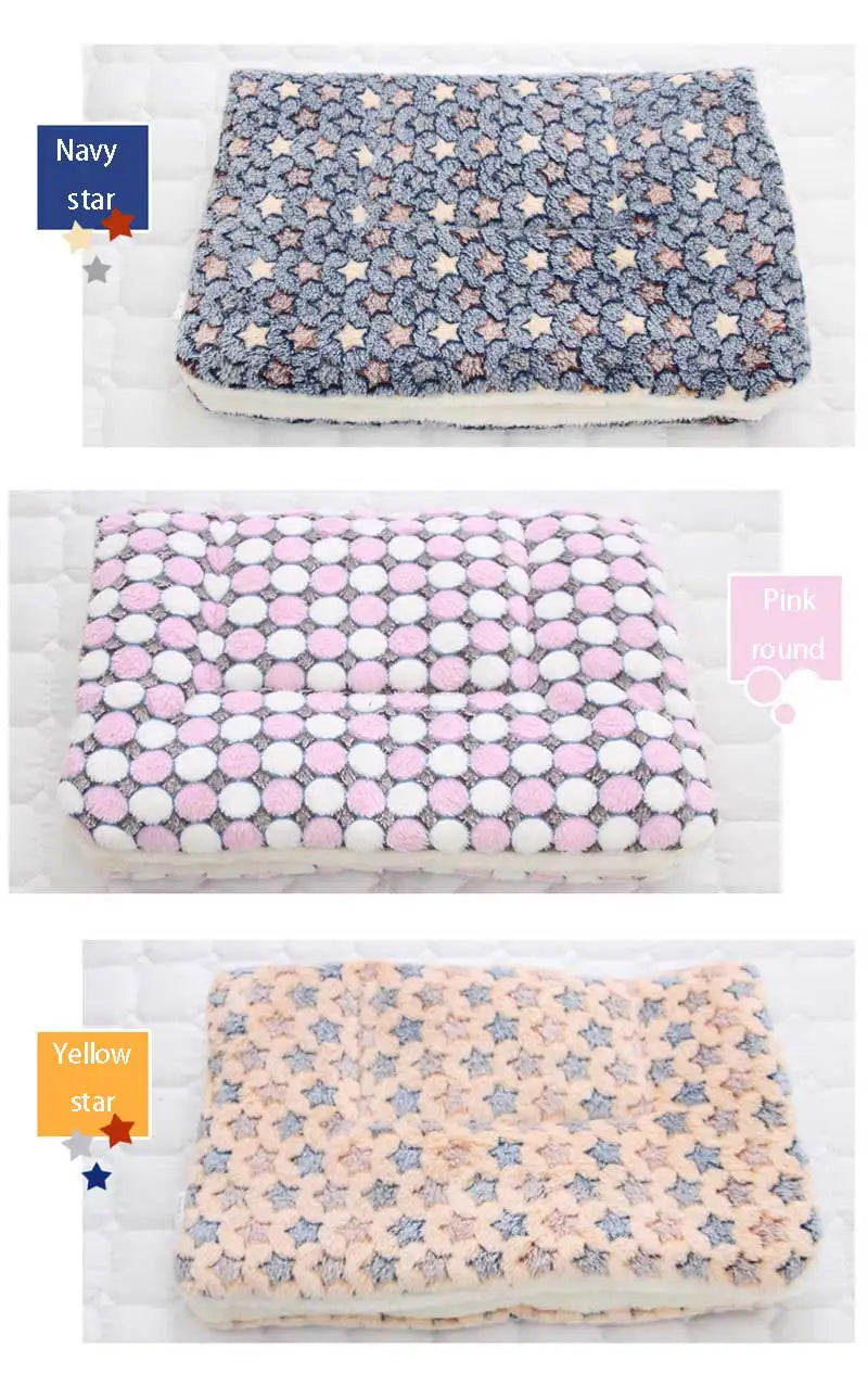 Soft Flannel Pet Fleece Pad – Thickened Blanket and Mattress for Cozy Sleep