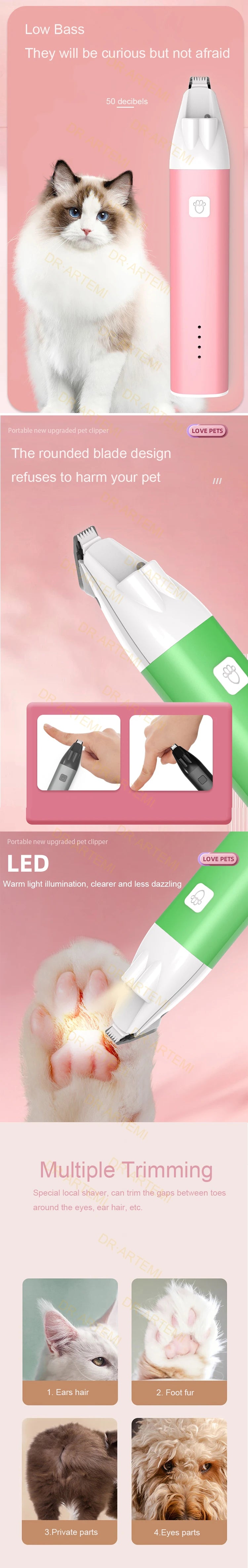 Rechargeable Pet Nail Grinder and Paw Grooming Tool