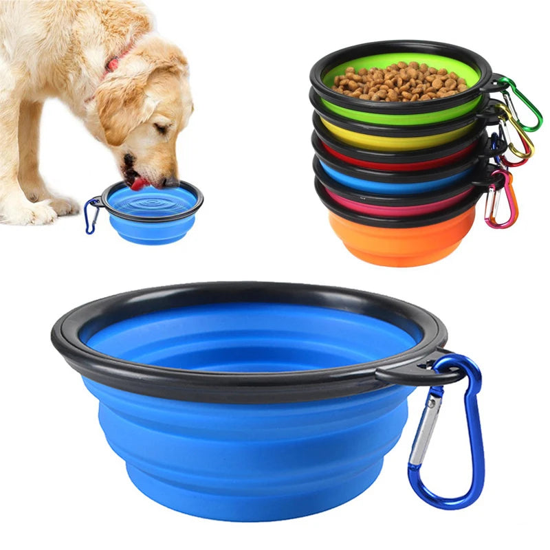 Folding Silicone Bowl Dogs Feed Supplies
