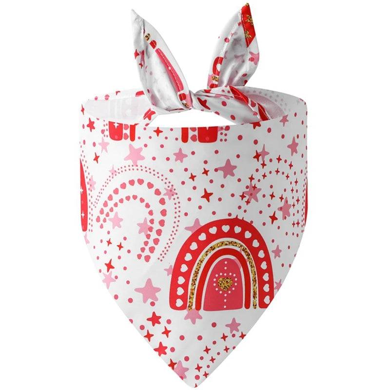 Washable Dog Bandanas – Festive Love Heart Scarves for Christmas and Valentine’s Day