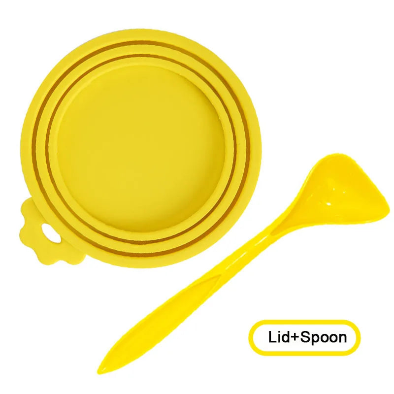 2-Piece Reusable Pet Food Can Cover & Spoon Set