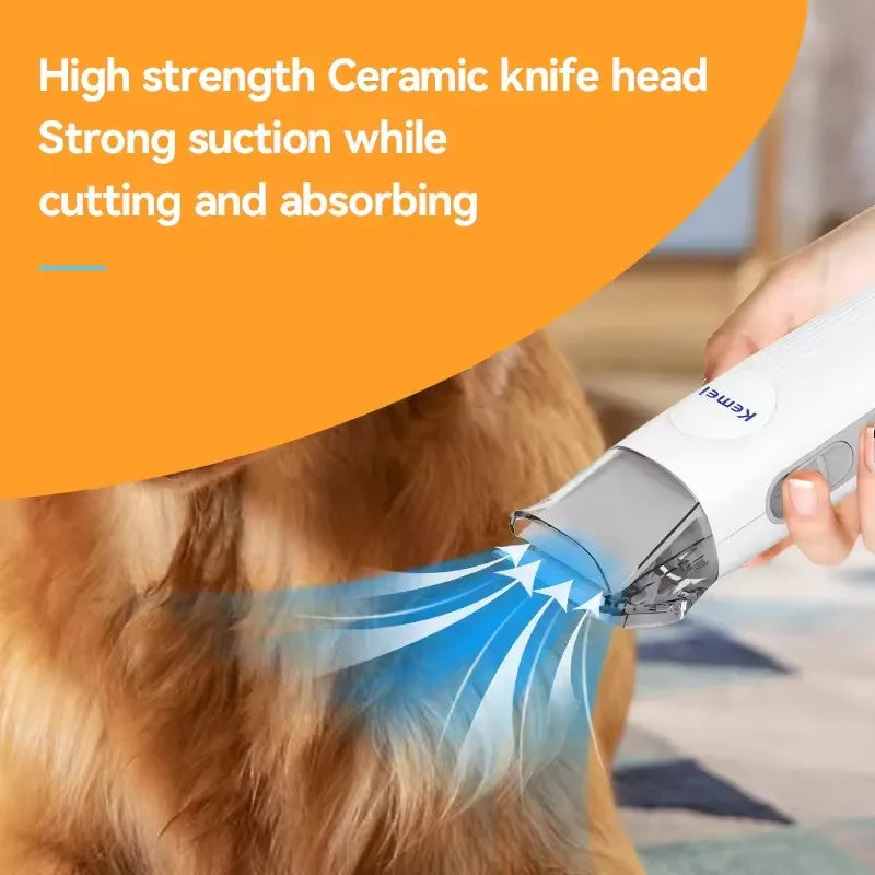 Dog Hair Vacuum & Grooming Kit – All-in-One Pet Grooming Vacuum with Clippers, Nail Grinder, Brush & Cleaning Tools