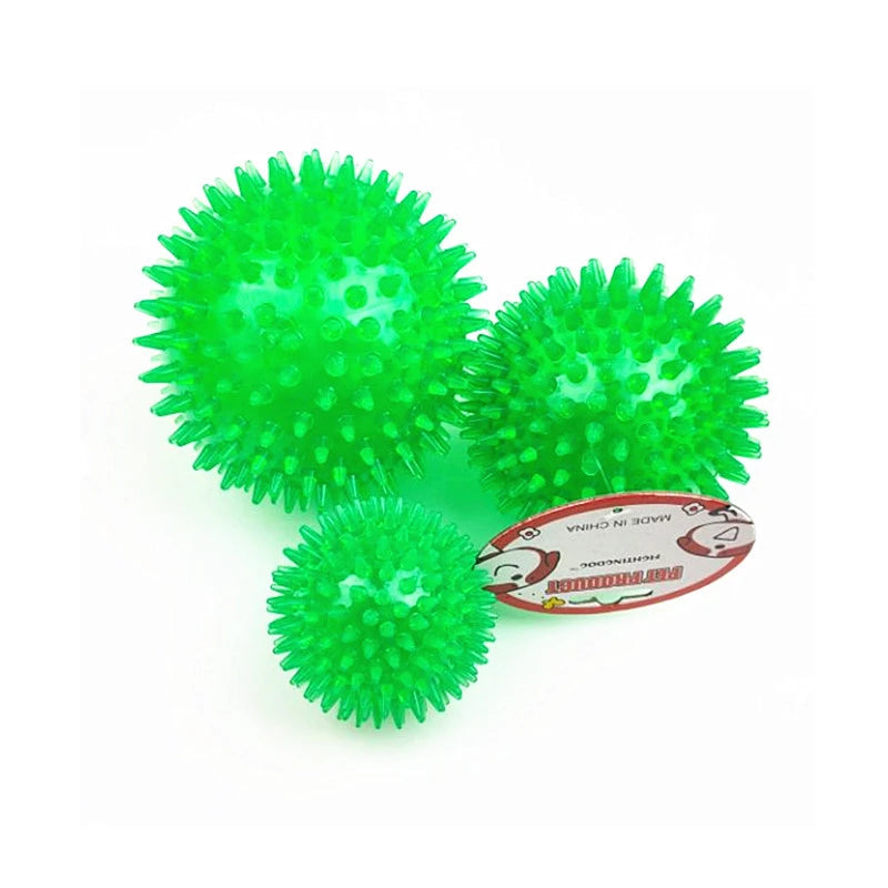 Squeaky Spiked TPR Chewing Ball for Pets