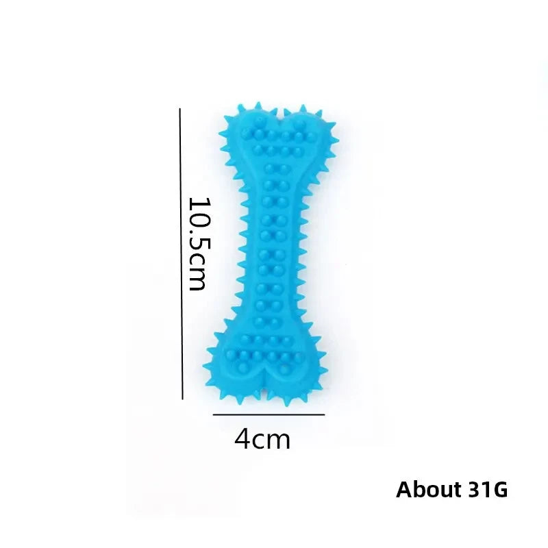 Pet Chew Toy - Soft Rubber Bite-Resistant Bone for Small Dogs