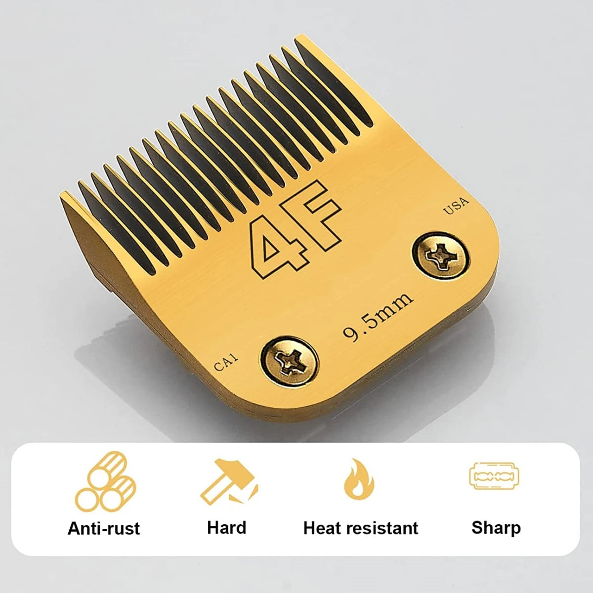 Gold Detachable Pet Grooming Clipper Stainless Steel Blades Set