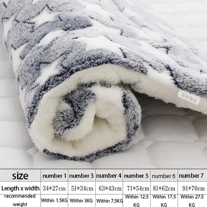 Soft Flannel Pet Fleece Pad – Thickened Blanket and Mattress for Cozy Sleep