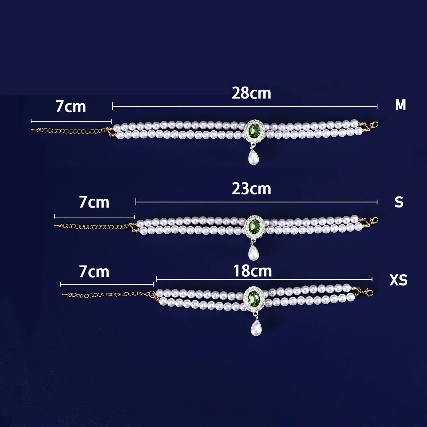 Adjustable Pet Pearl Necklace Jewelry Diamond Pendant