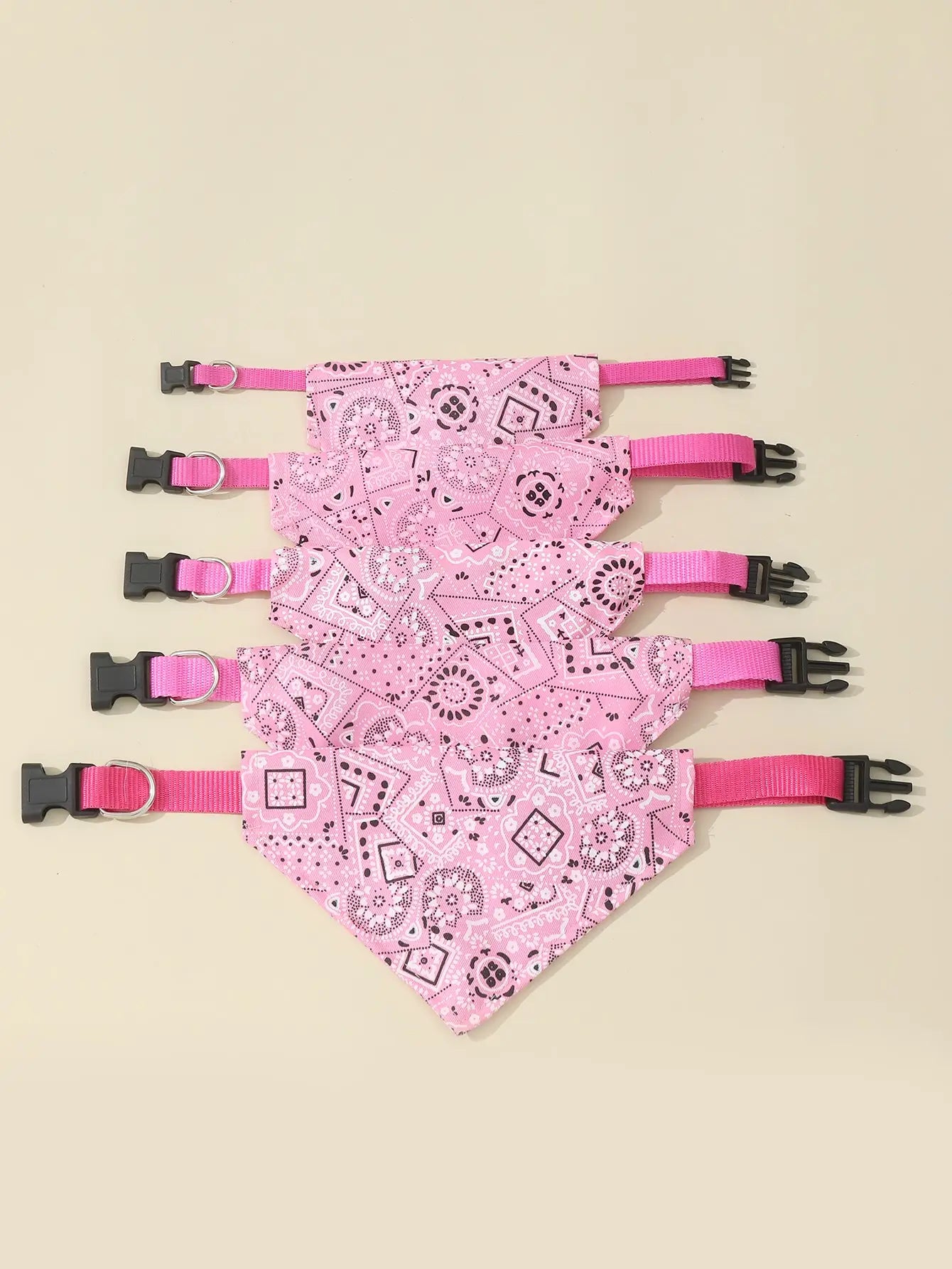 Pink Color Random Pattern Pet Bandana