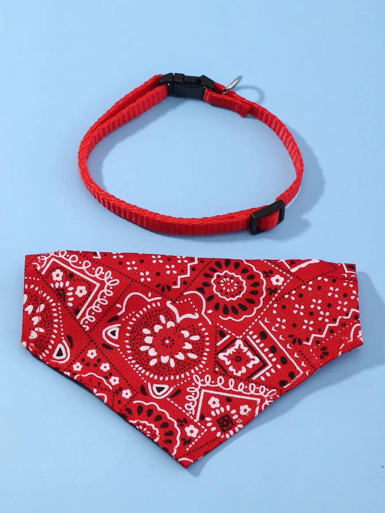 Pink Color Random Pattern Pet Bandana