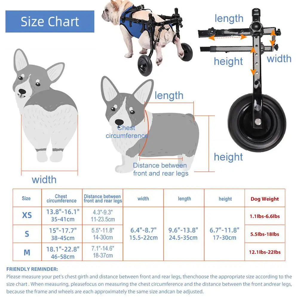 Adjustable Hind Leg Pet Wheelchair