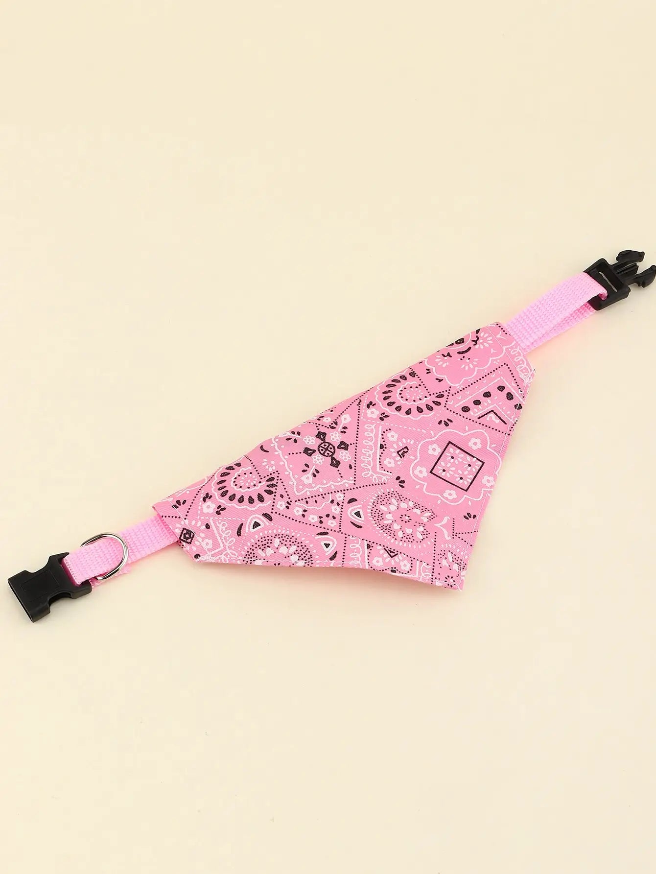 Pink Color Random Pattern Pet Bandana