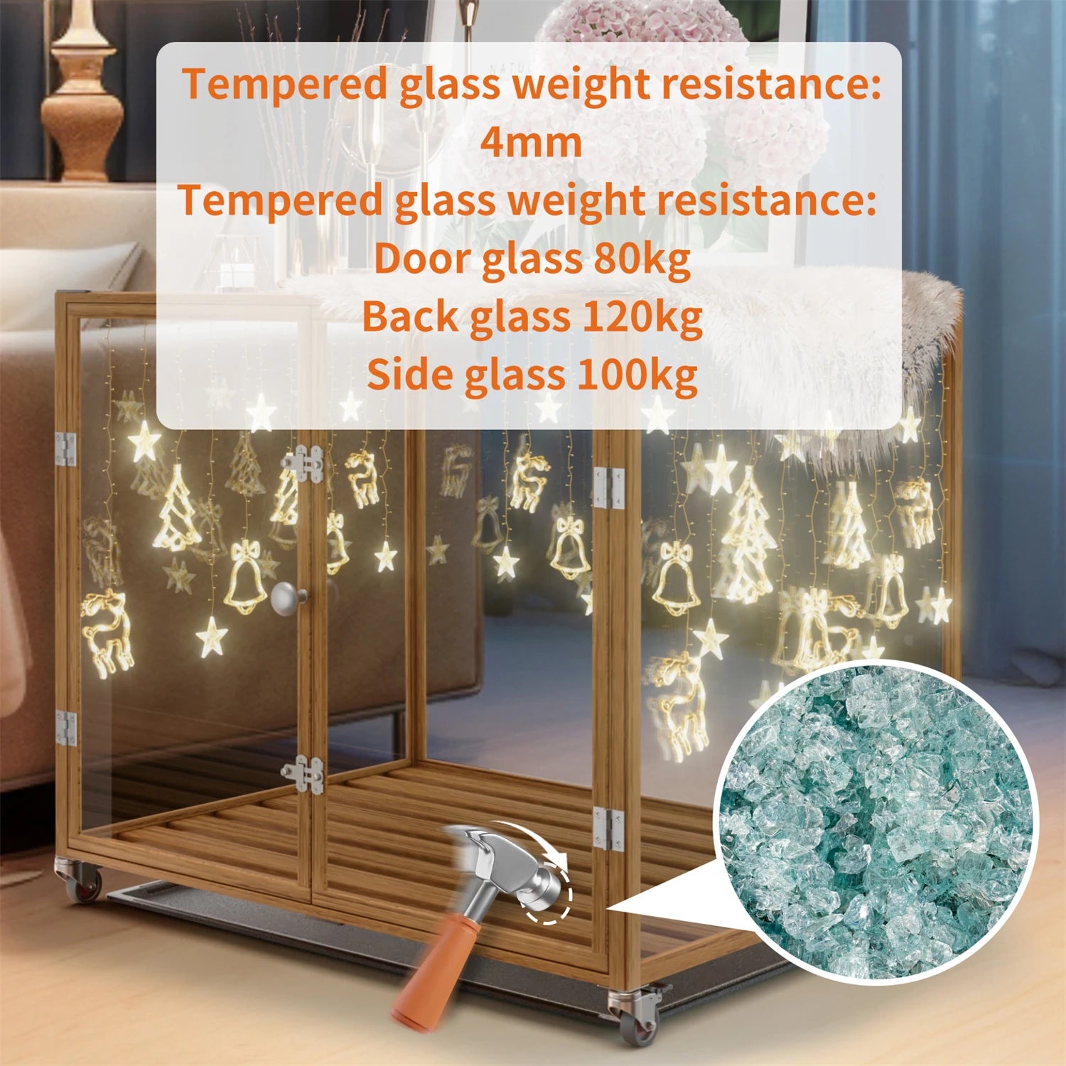 US Top-Level Dog Crate with Tempered Glass and Aluminum Frame